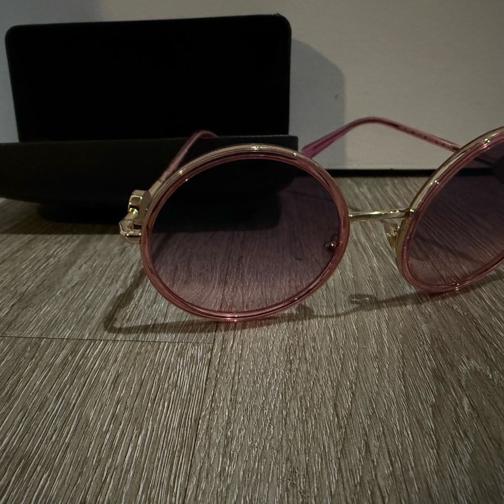 Versace oversized  Pink Round Sunglasses